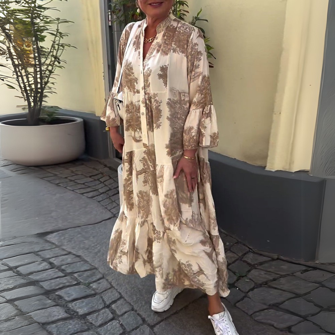Aoibhín – Elegant maxiklänning med blommönster