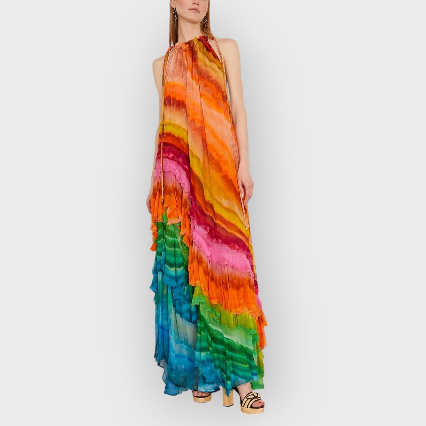 Siobhán – Ruffle Gown in Multi