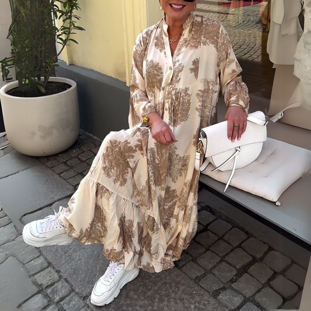 Aoibhín – Elegant maxiklänning med blommönster