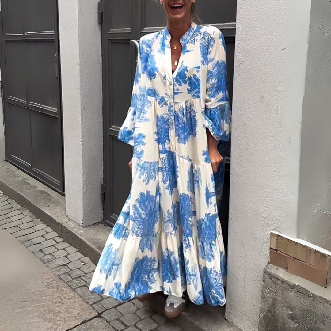 Aoibhín – Elegant maxiklänning med blommönster