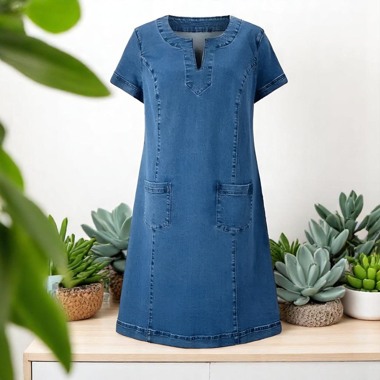 Keeva – Ledig klänning i denimstil